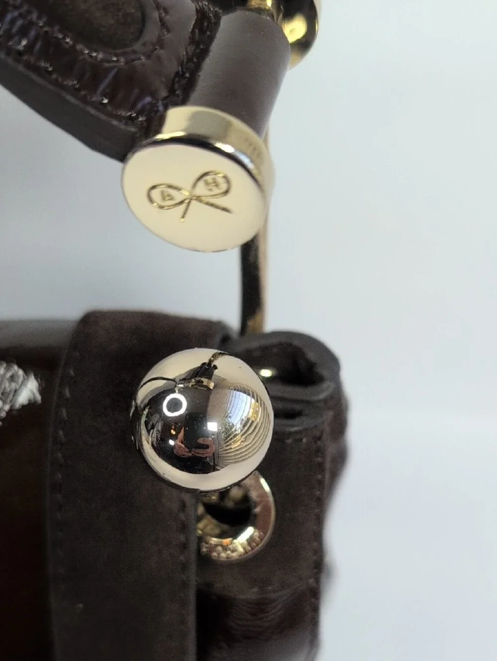 Anya Hindmarch Dark Brown Patent Leather And Suede Shoulder Bag - Picture 6 of 16